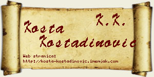 Kosta Kostadinović vizit kartica